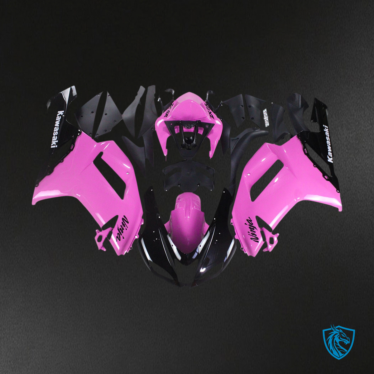 Kawasaki ZX6R (2007-2008) Black & pink - Fairing Kit