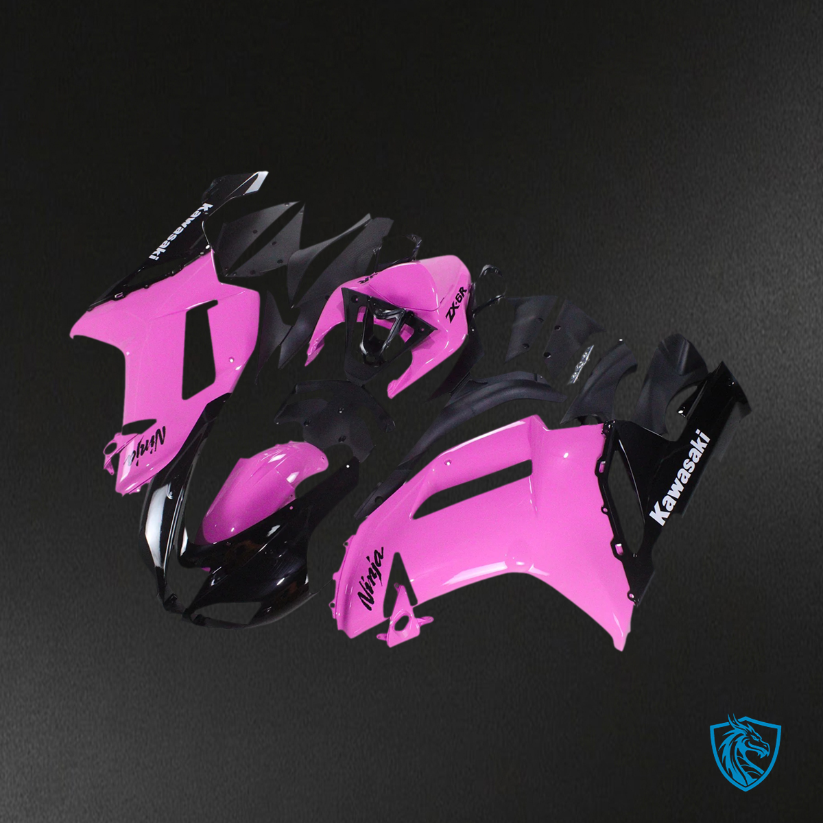 Kawasaki ZX6R (2007-2008) Black & pink - Fairing Kit