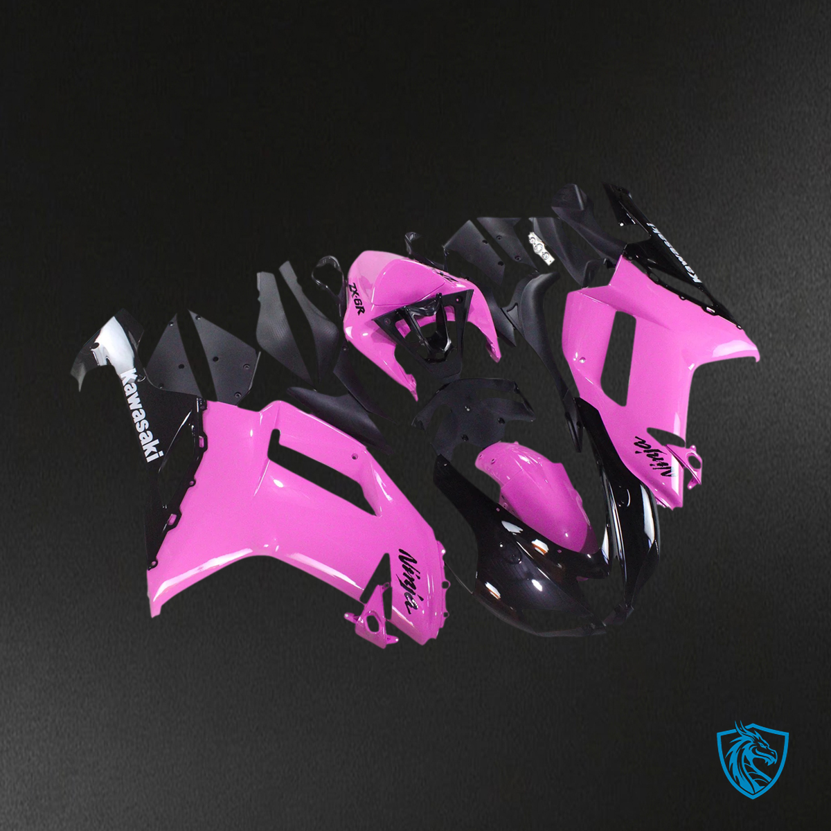 Kawasaki ZX6R (2007-2008) Black & pink - Fairing Kit