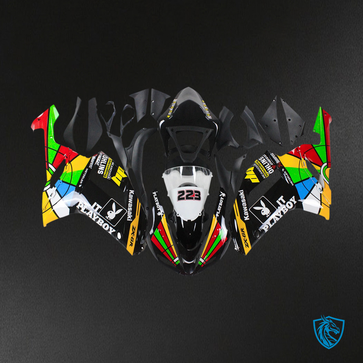 Kawasaki ZX6R (2007-2008) Colorful - Fairing Kit
