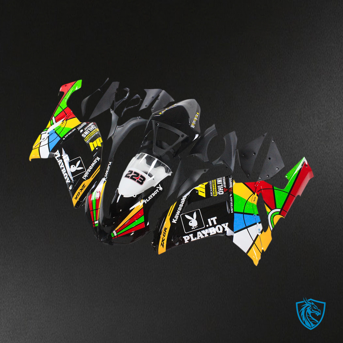 Kawasaki ZX6R (2007-2008) Colorful - Fairing Kit