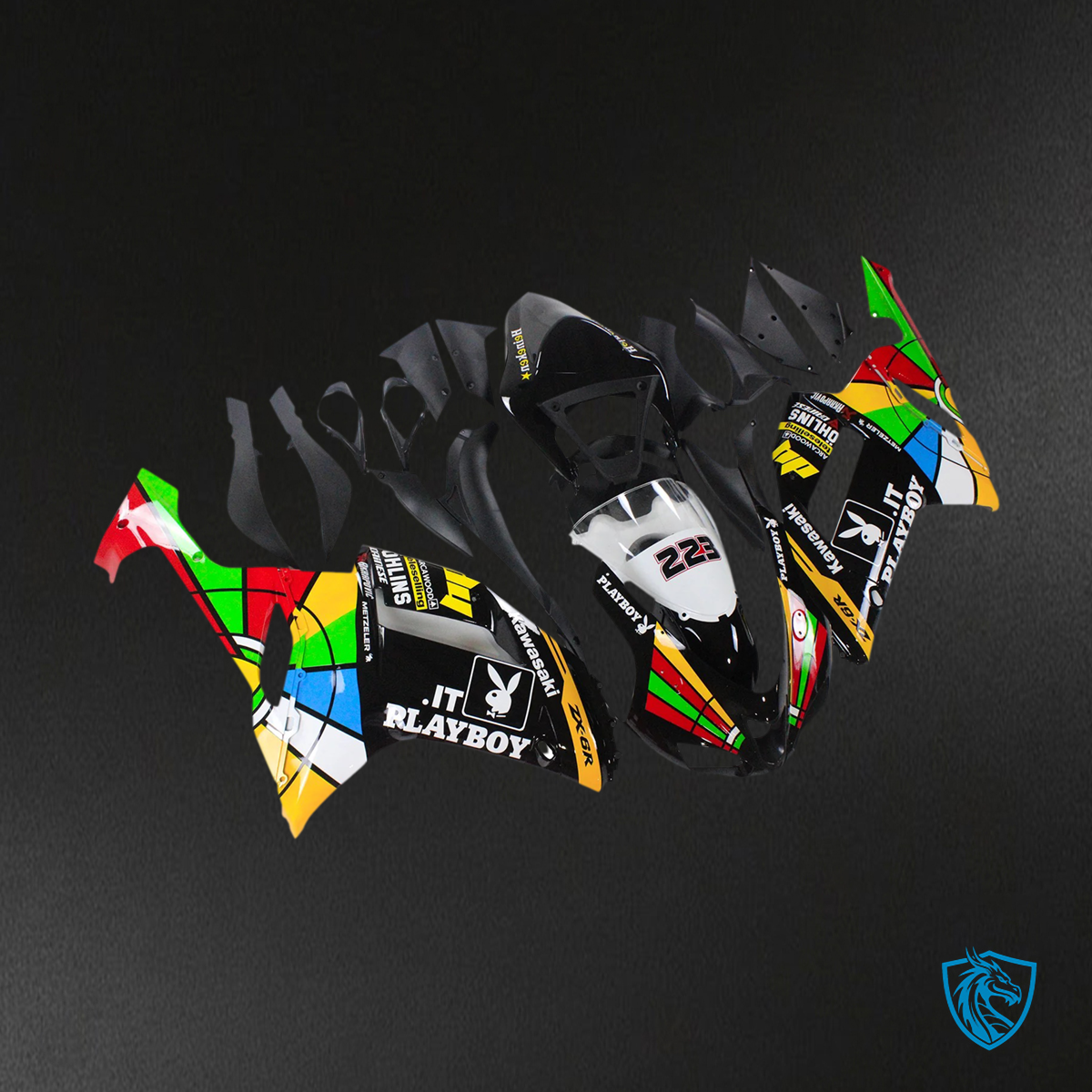 Kawasaki ZX6R (2007-2008) Colorful - Fairing Kit