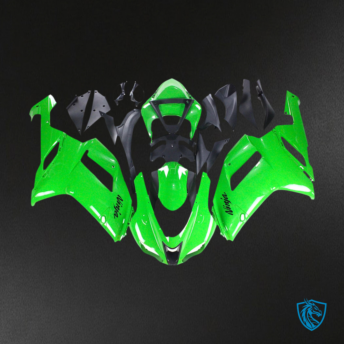 Kawasaki ZX6R (2007-2008) Green - Fairing Kit