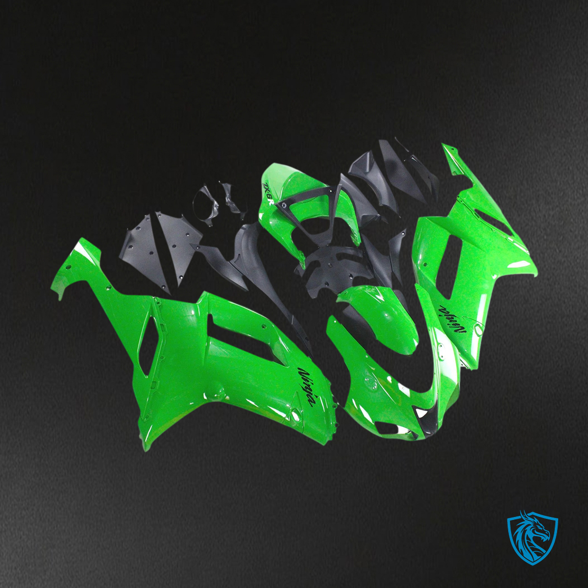 Kawasaki ZX6R (2007-2008) Green - Fairing Kit