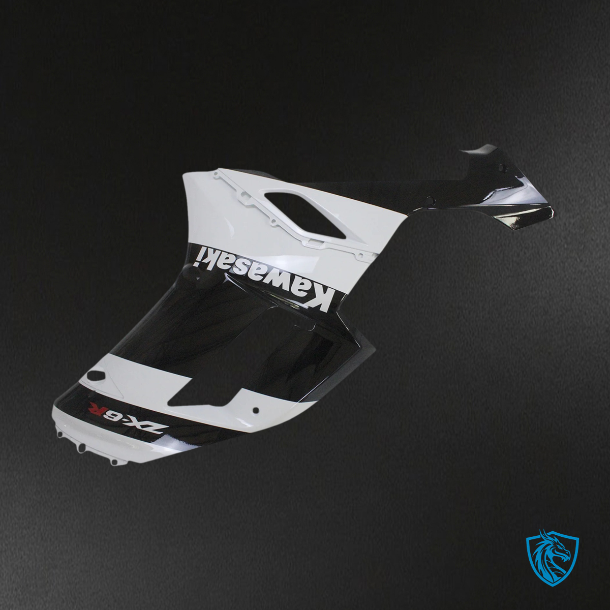 Kawasaki ZX6R (2007-2008) White & Black - Fairing Kit