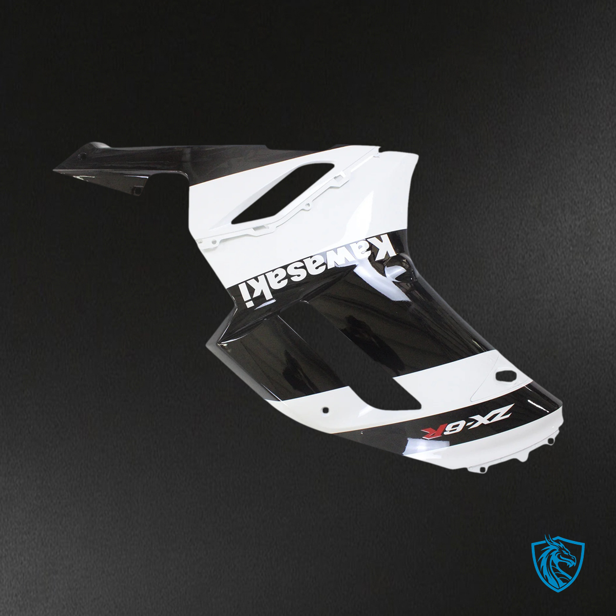 Kawasaki ZX6R (2007-2008) White & Black - Fairing Kit