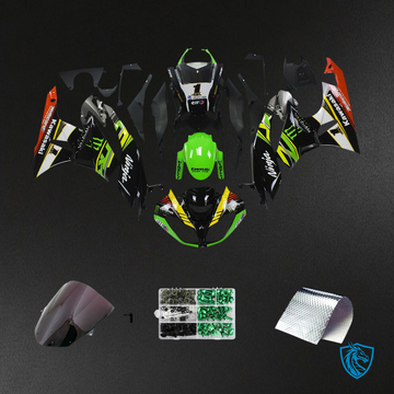 Kawasaki ZX6R (2009-2012) Black & Green Claw - Fairing Kit