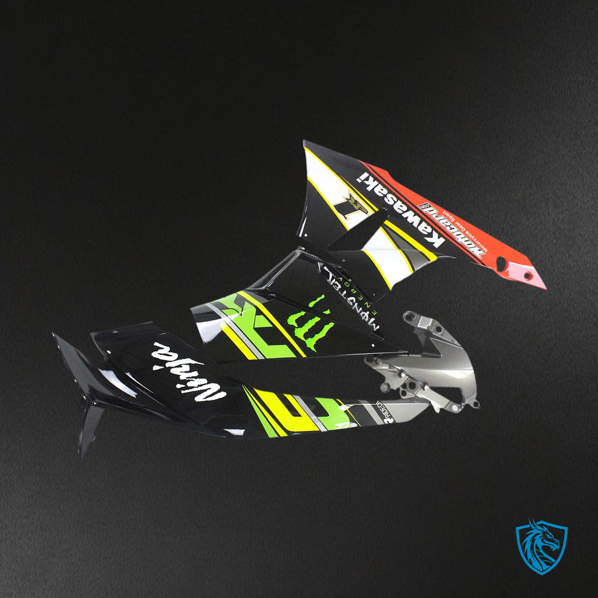 Kawasaki ZX6R (2009-2012) Black & Green Claw - Fairing Kit