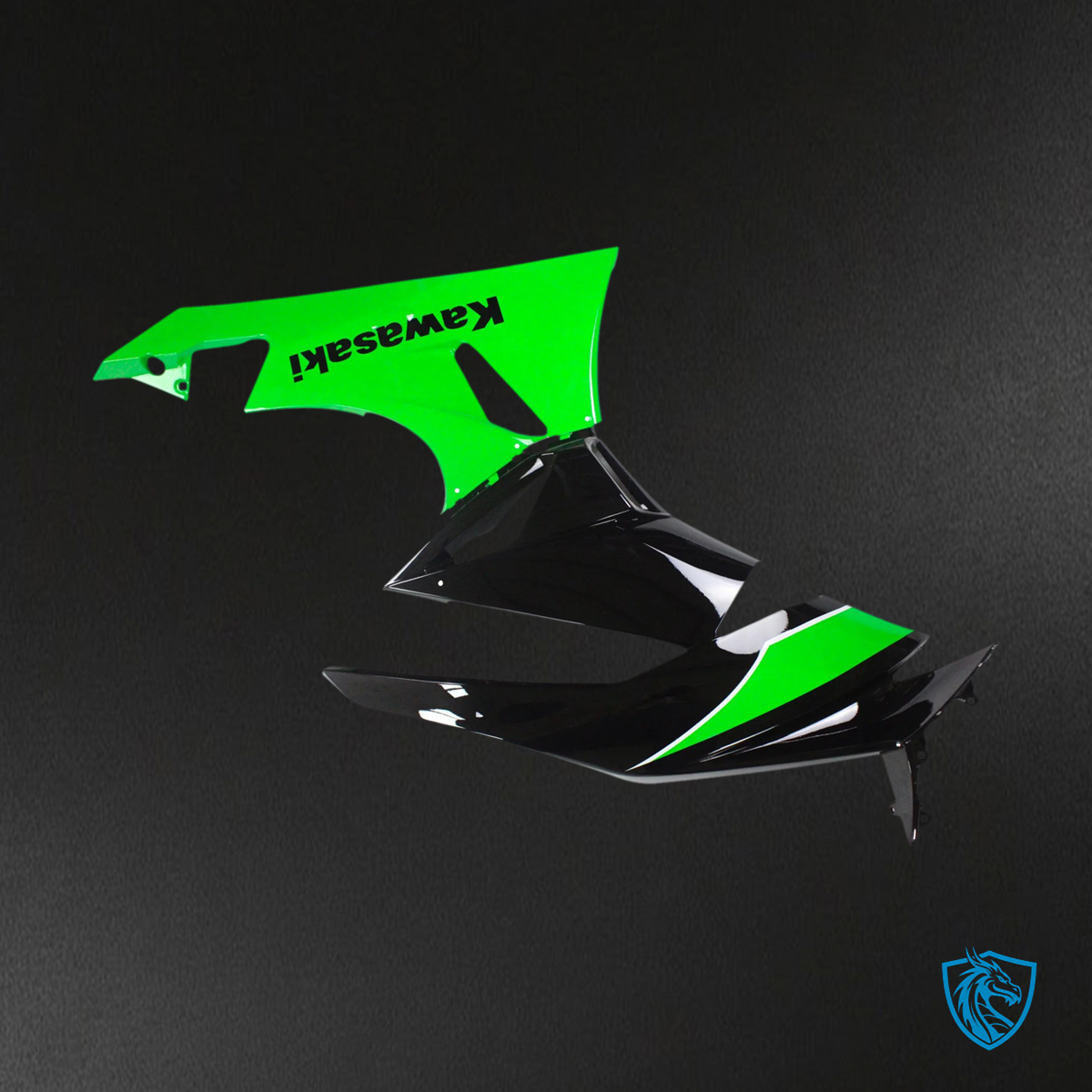 Kawasaki ZX6R (2009-2012) Black & Green - Fairing Kit