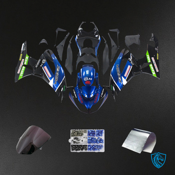 Kawasaki ZX6R (2009-2012) Blue & Mix Black - Fairing Kit