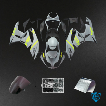 Kawasaki ZX6R (2009-2012) Gray & Yellow - Fairing Kit
