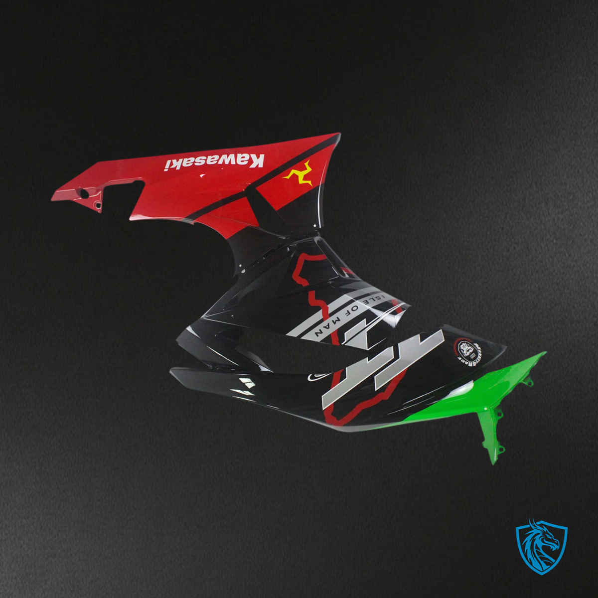 Kawasaki ZX6R (2009-2012) Green, Red & Black - Fairing Kit