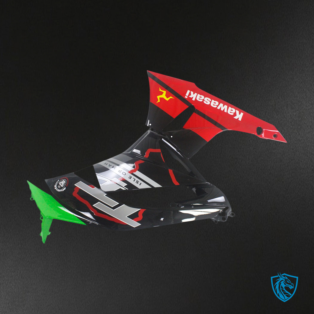 Kawasaki ZX6R (2009-2012) Green, Red & Black - Fairing Kit