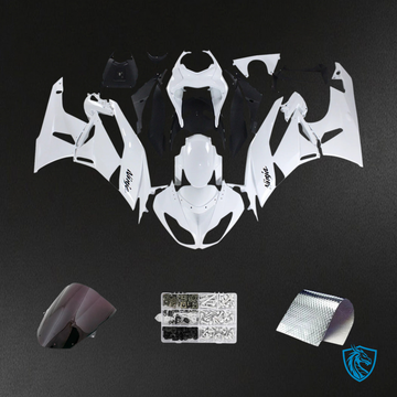 Kawasaki ZX6R (2009-2012) White & Black - Fairing Kit