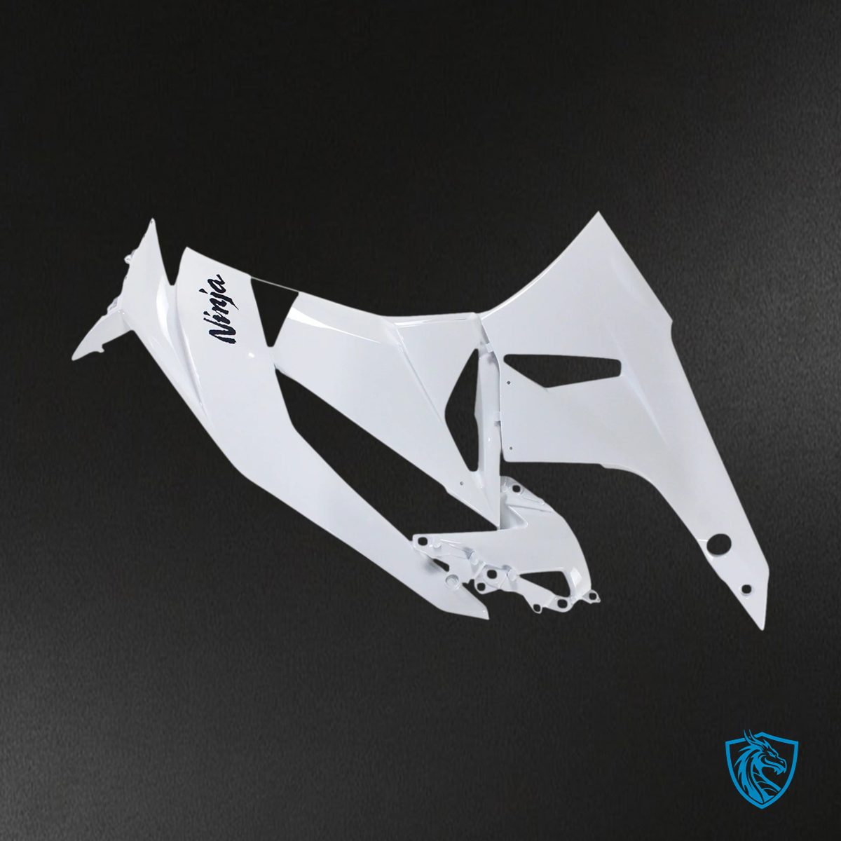 Kawasaki ZX6R (2009-2012) White & Black - Fairing Kit