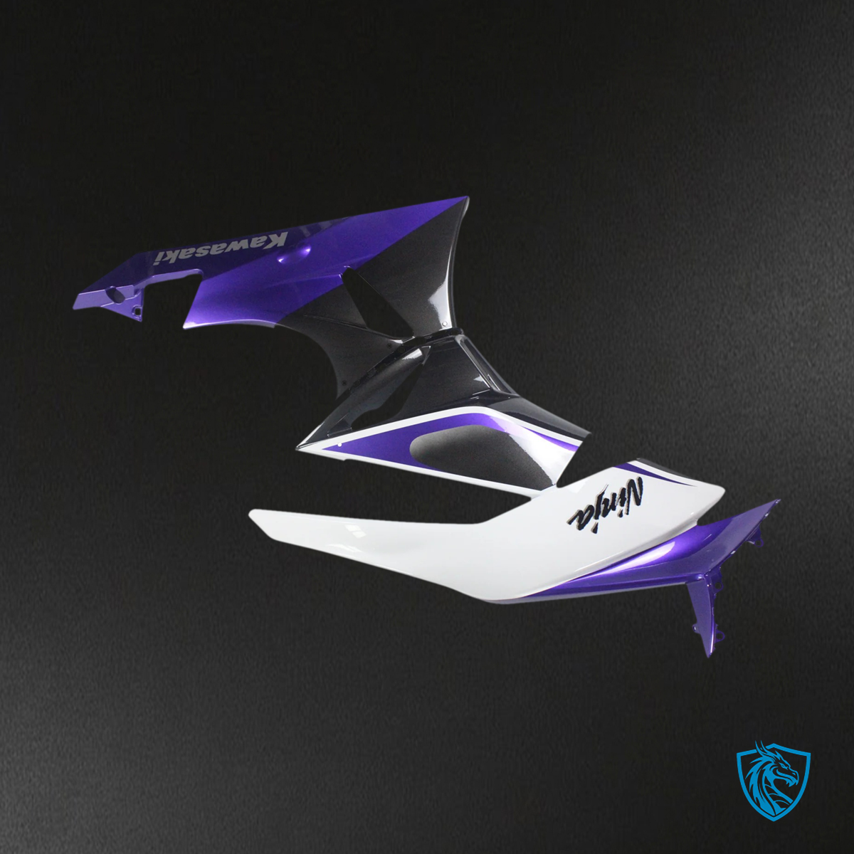 Kawasaki ZX6R (2009-2012) White & Purple - Fairing Kit