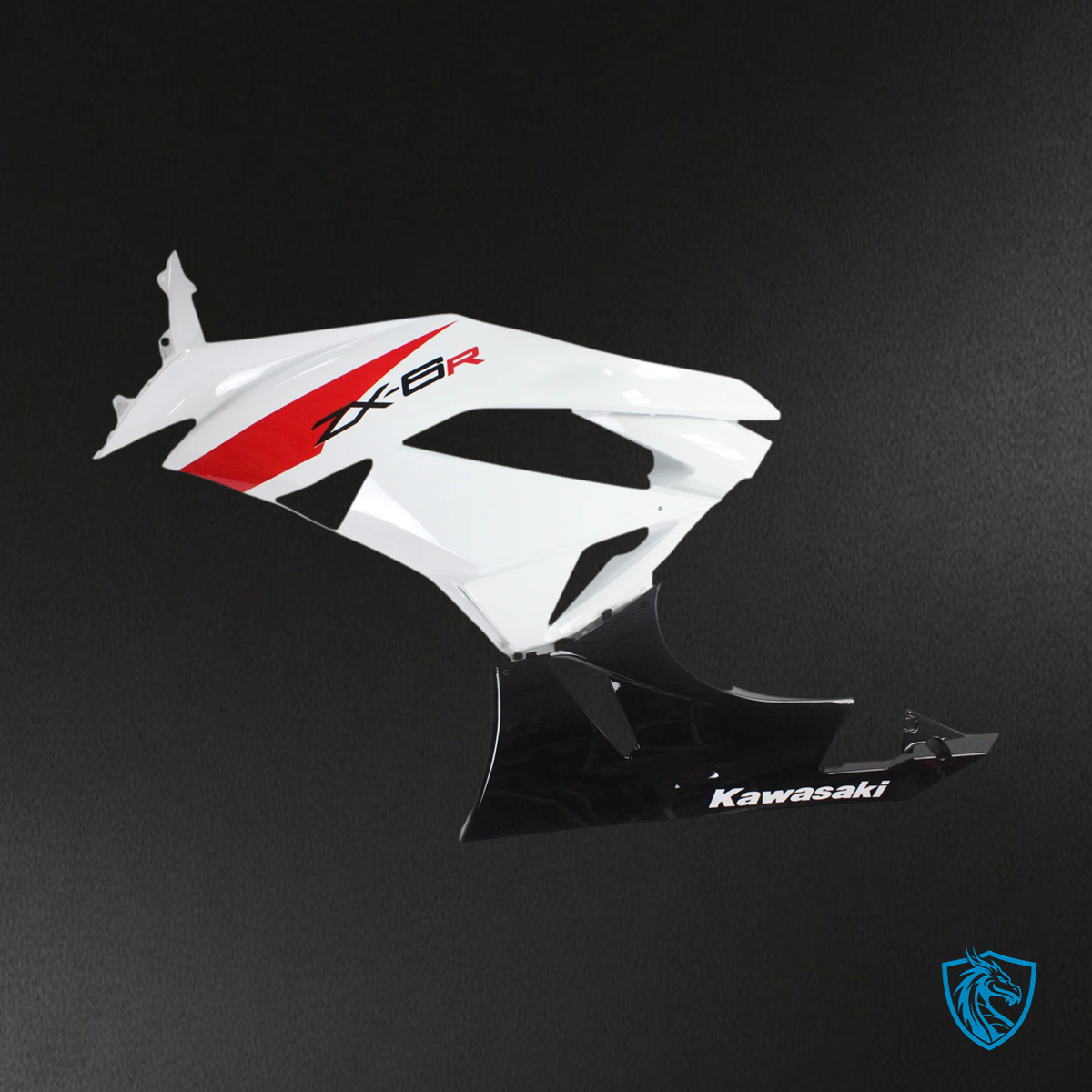 Kawasaki ZX6R (2009-2012) White, Red & Black - Fairing Kit