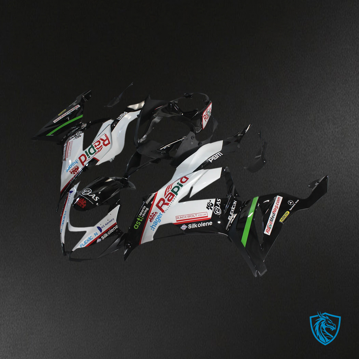 Kawasaki ZX6R (2013-2018) Black & White - Fairing Kit