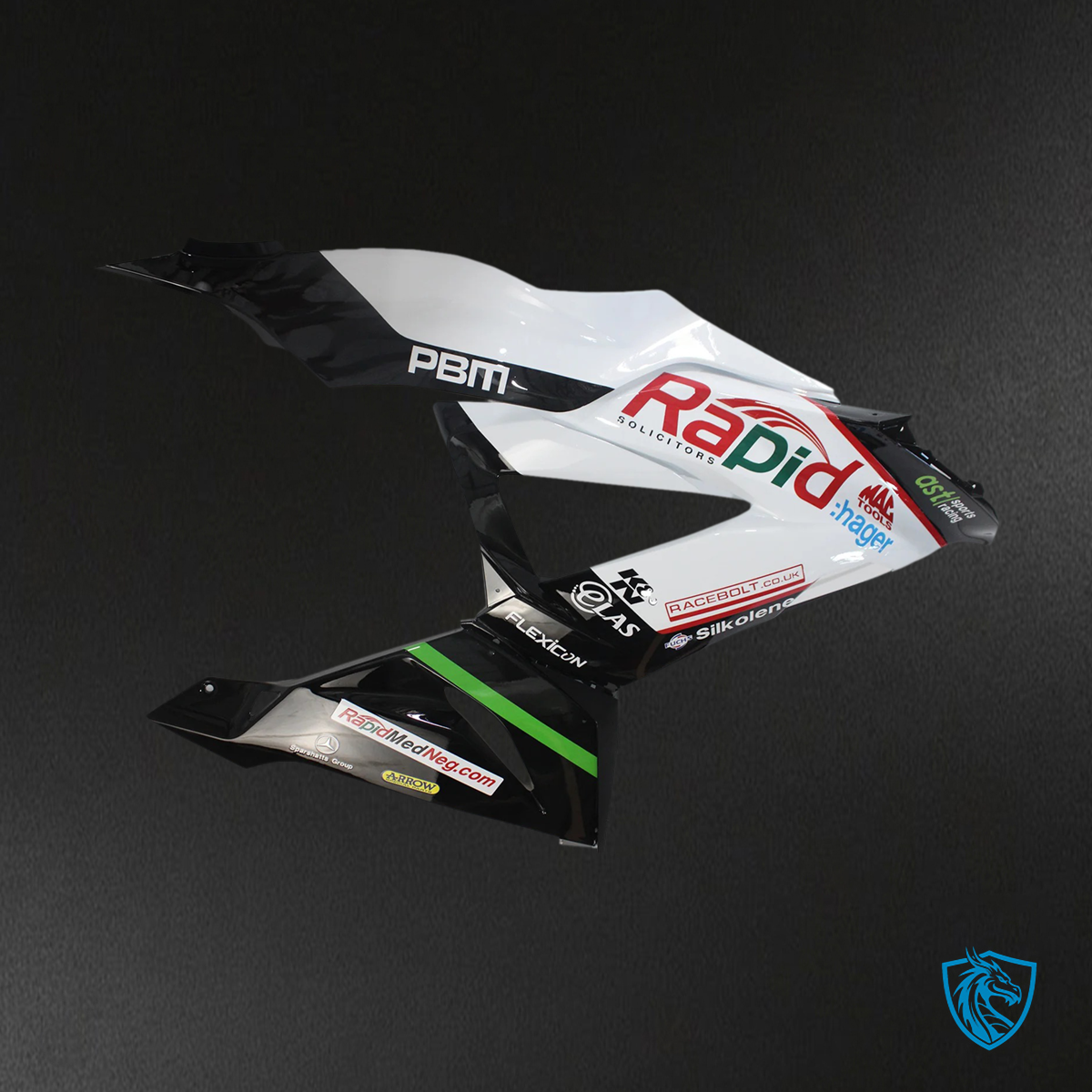 Kawasaki ZX6R (2013-2018) Black & White - Fairing Kit