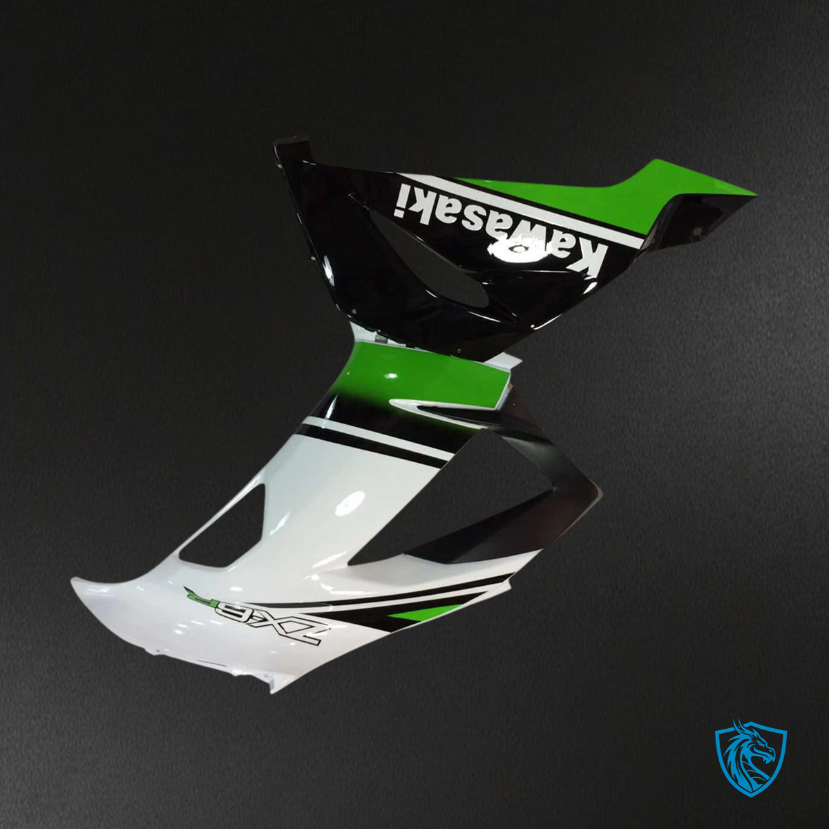 Kawasaki ZX6R (2013-2018) White, Green & Black - Fairing Kit
