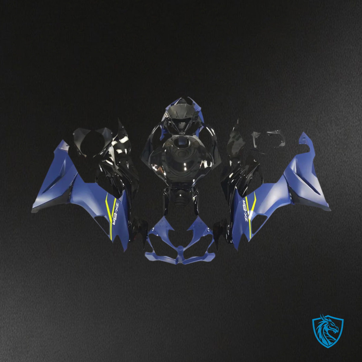 Kawasaki ZX6R (2019-2023) Black & Blue - Fairing Kit