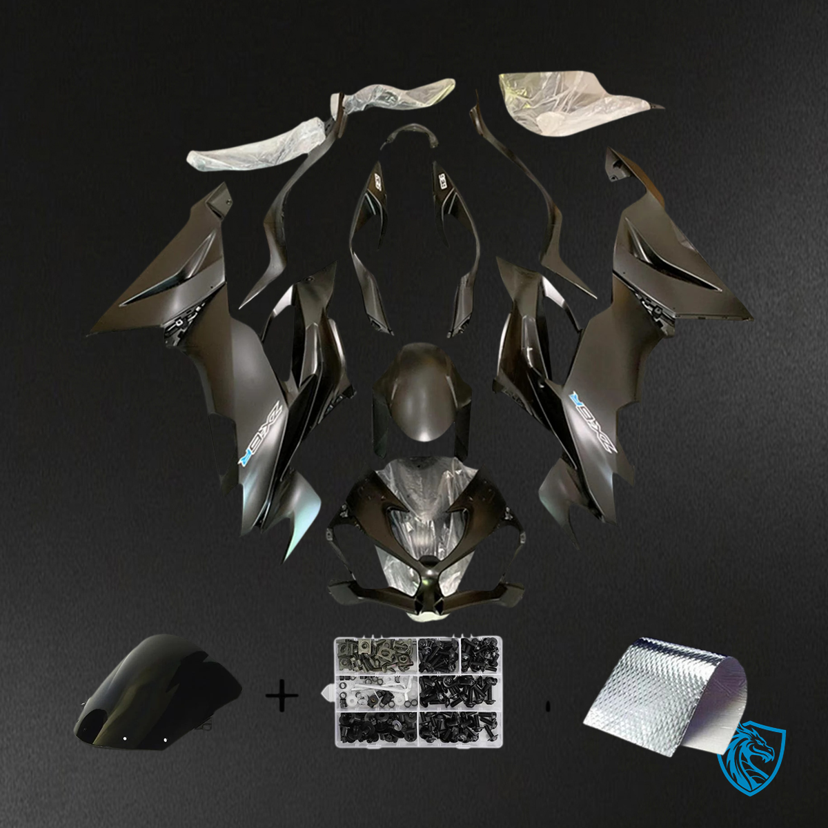Kawasaki ZX6R (2019-2023) Matte Black - Fairing Kit