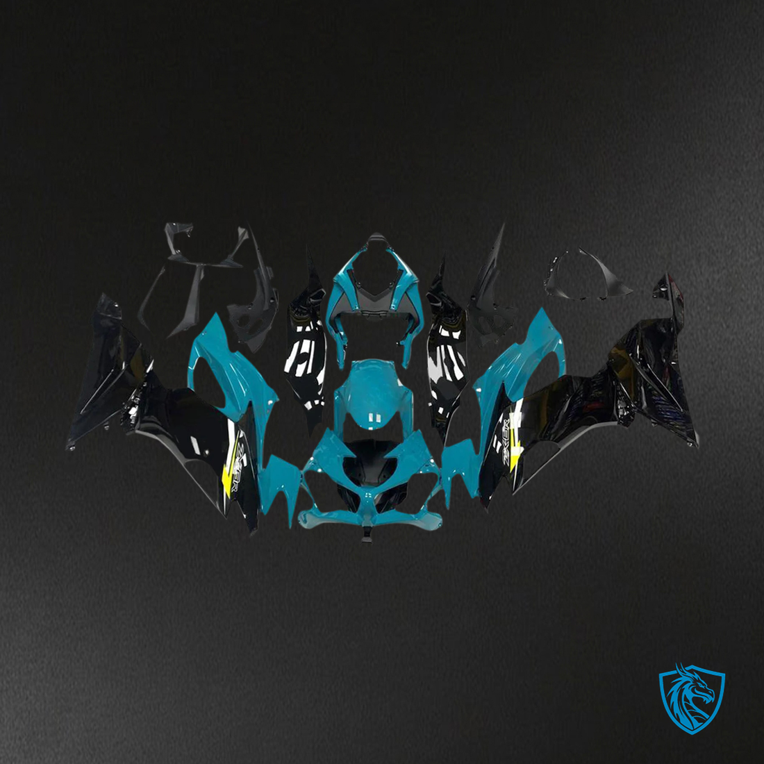 Kawasaki ZX6R (2019-2023) Black & Light Blue - Fairing Kit