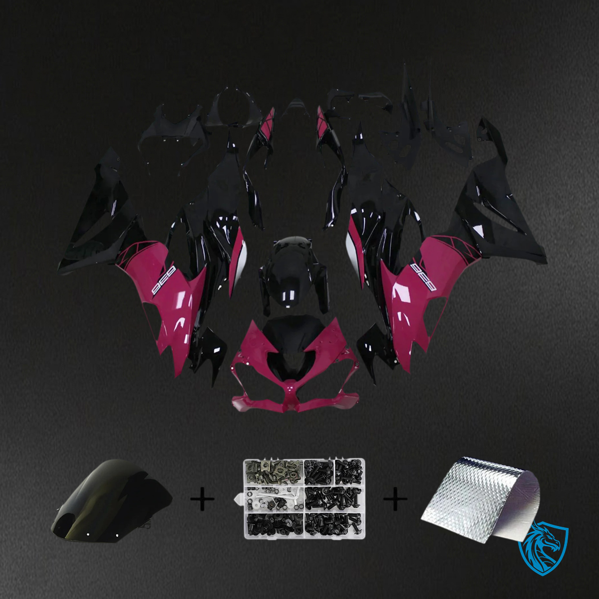 Kawasaki ZX6R (2019-2023) Black, Pink & Purple - Fairing Kit
