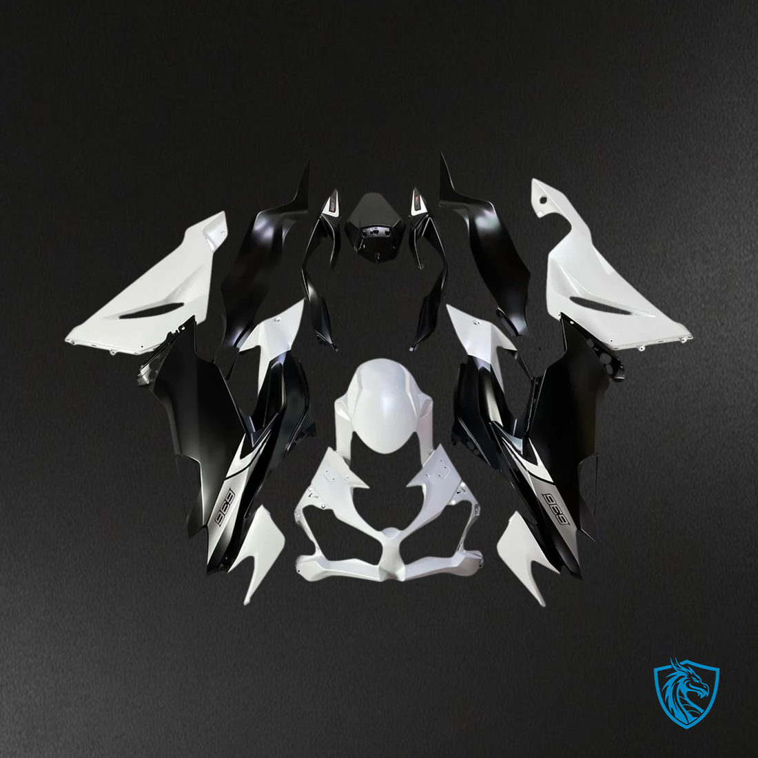 Kawasaki ZX6R (2019-2023) Black & White - Fairing Kit