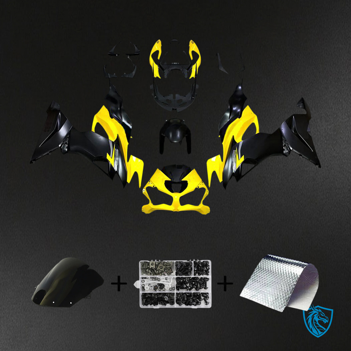 Kawasaki ZX6R (2019-2023) Black & Yellow - Fairing Kit