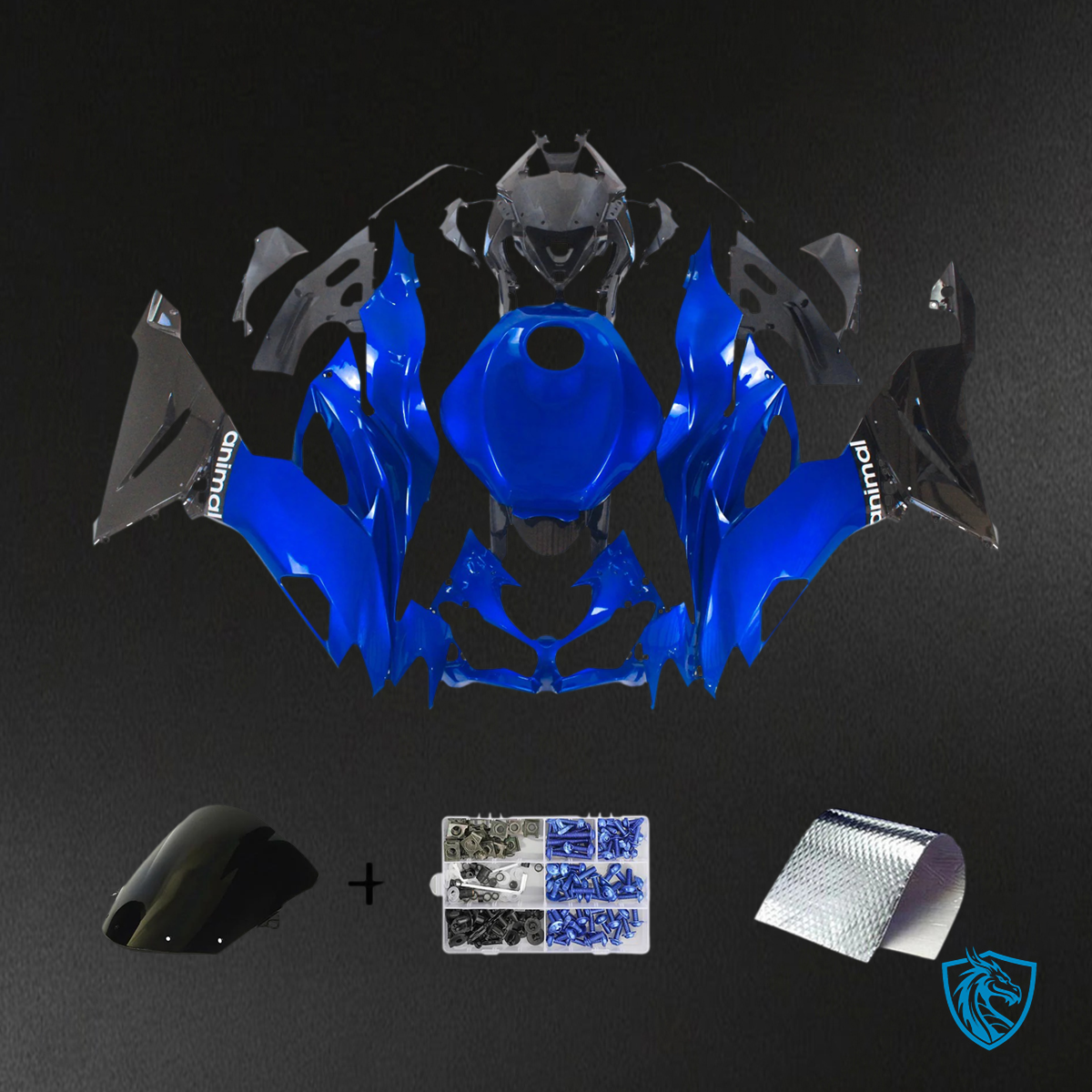 Kawasaki ZX6R (2019-2023) Black & Blue - Fairing Kit