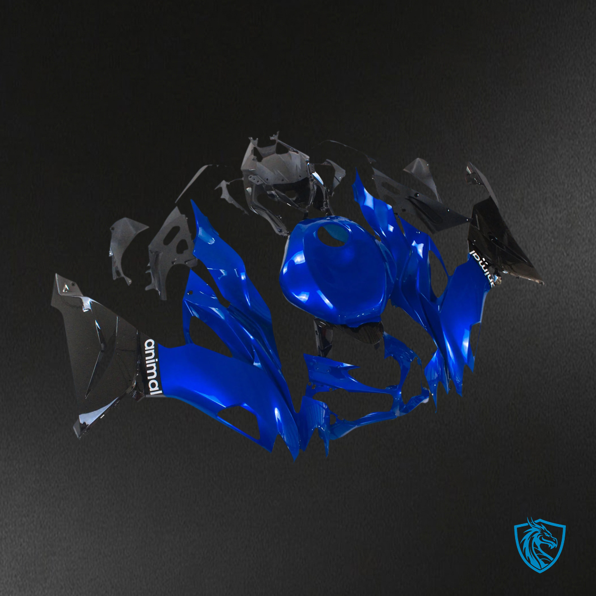 Kawasaki ZX6R (2019-2023) Black & Blue - Fairing Kit