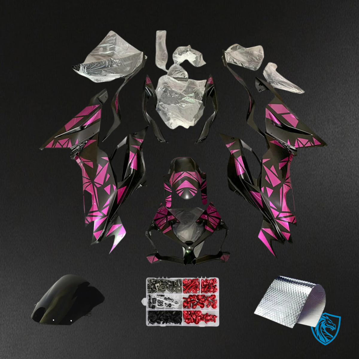 Kawasaki ZX6R (2019-2023) Black & Pink - Fairing Kit