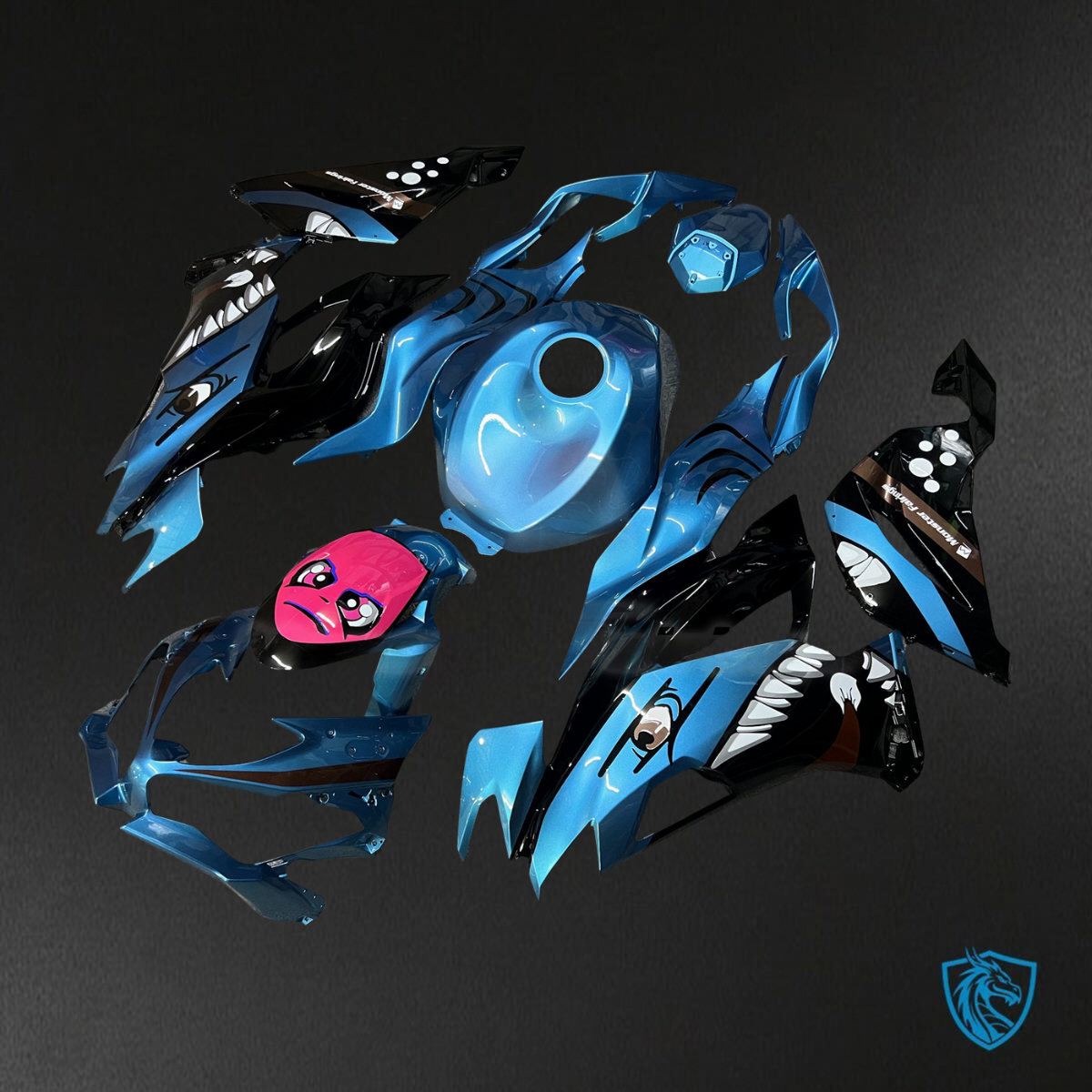 Kawasaki ZX6R (2019-2023) Blue Rossi Shark - Replacement Motorcycle Fairings Kit