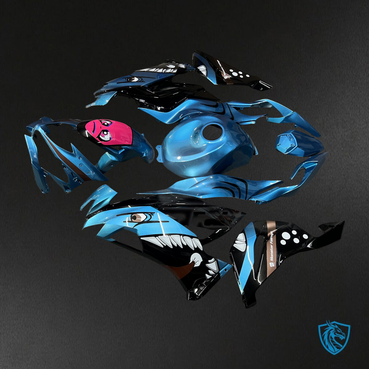 Kawasaki ZX6R (2019-2023) Blue Rossi Shark - Replacement Motorcycle Fairings Kit