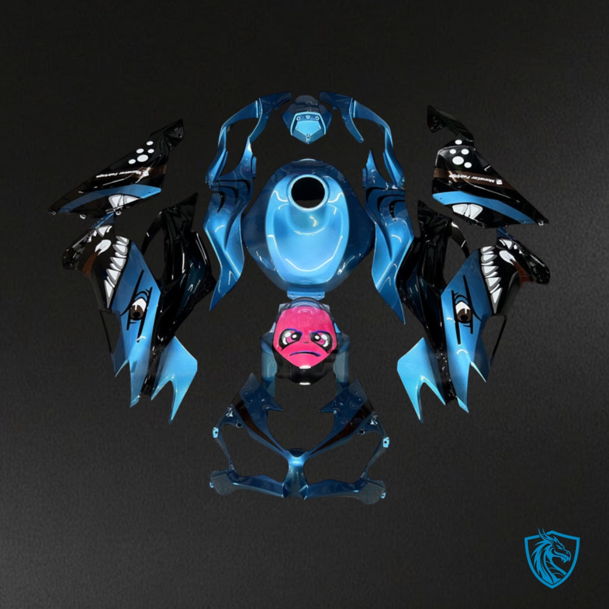 Kawasaki ZX6R (2019-2023) Gloss Blue Rossi Shark - MERGEment Motorcycle Fairings Kit