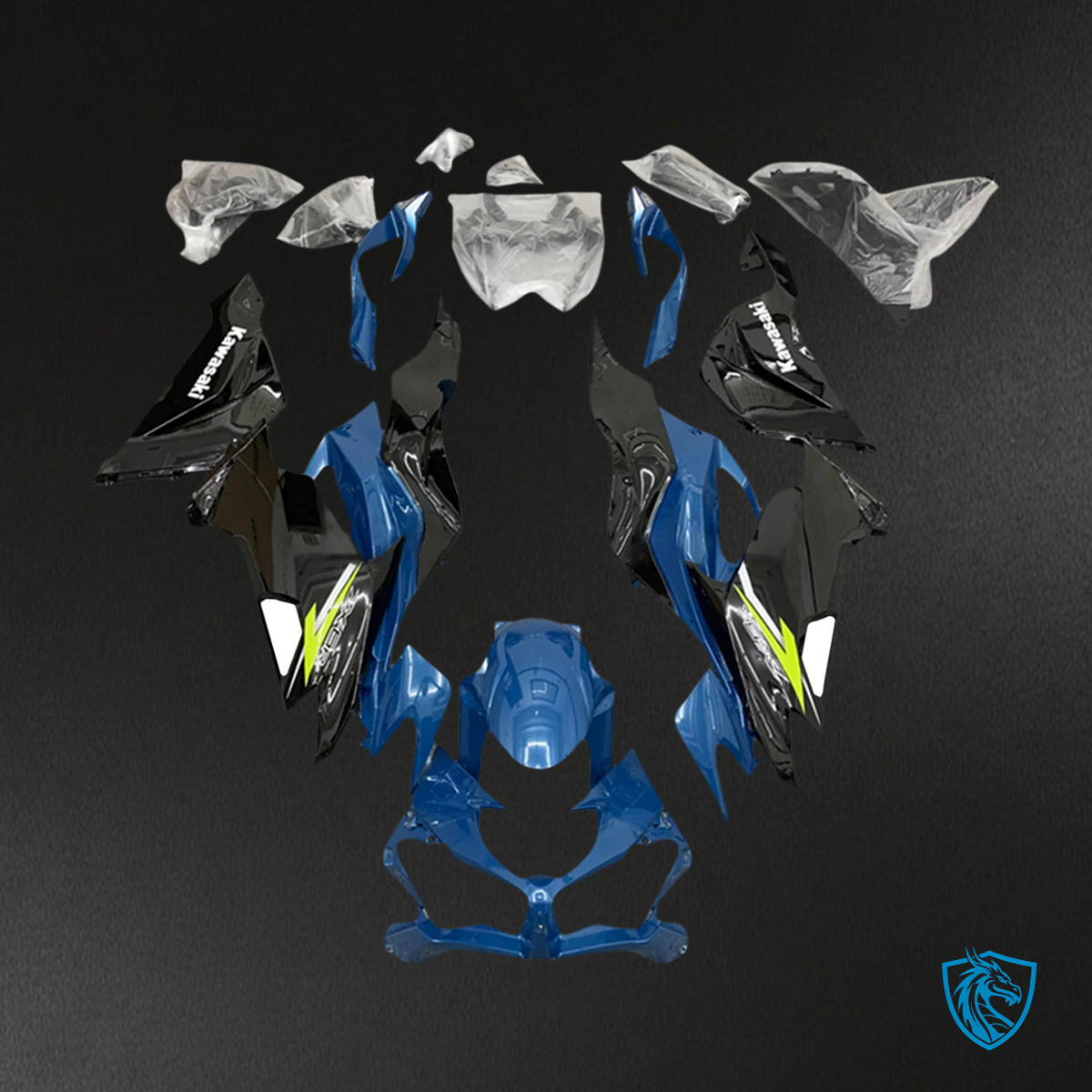 Kawasaki ZX6R (2019-2023) Black & Blue - Fairing Kit