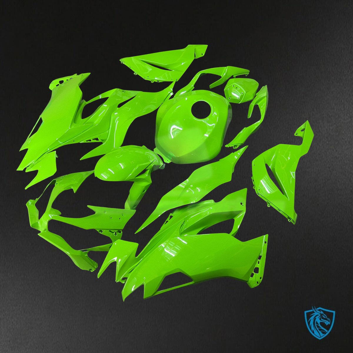 Kawasaki ZX6R (2019-2023) Bright Lime Green Fairings Kit - Aftermarket ABS Bodywork