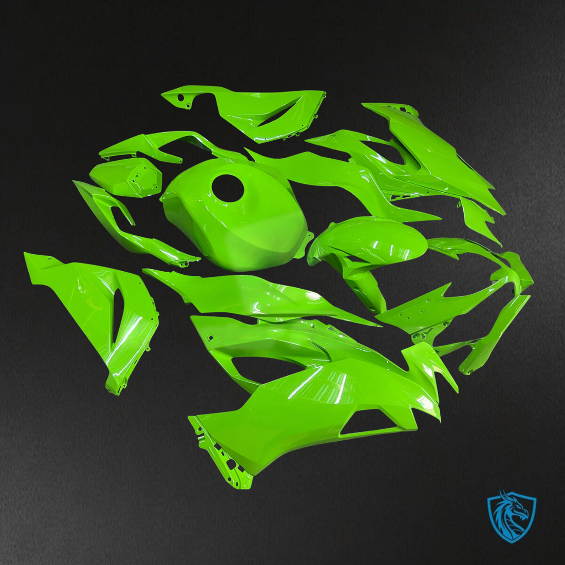 Kawasaki ZX6R (2019-2023) Bright Lime Green Fairings Kit - Aftermarket ABS Bodywork