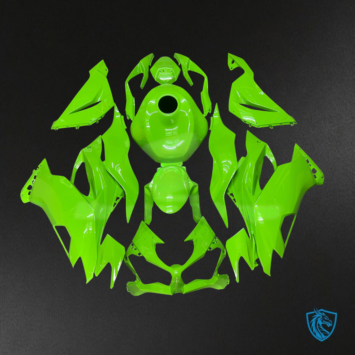 Kawasaki ZX6R (2019-2023) Bright Lime Green Fairings Kit - Aftermarket ABS Bodywork