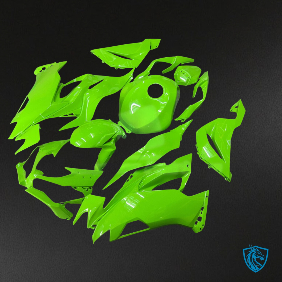 Kawasaki ZX6R (2019-2023) Bright Lime Green Fairing Kit - Aftermarket ABS Bodywork