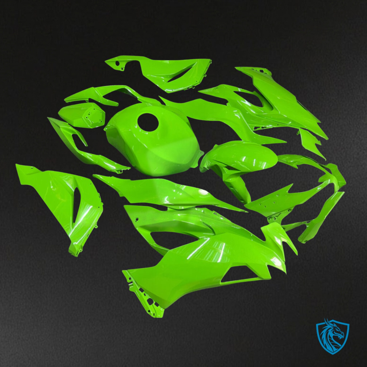 Kawasaki ZX6R (2019-2023) Bright Lime Green Fairing Kit - Aftermarket ABS Bodywork