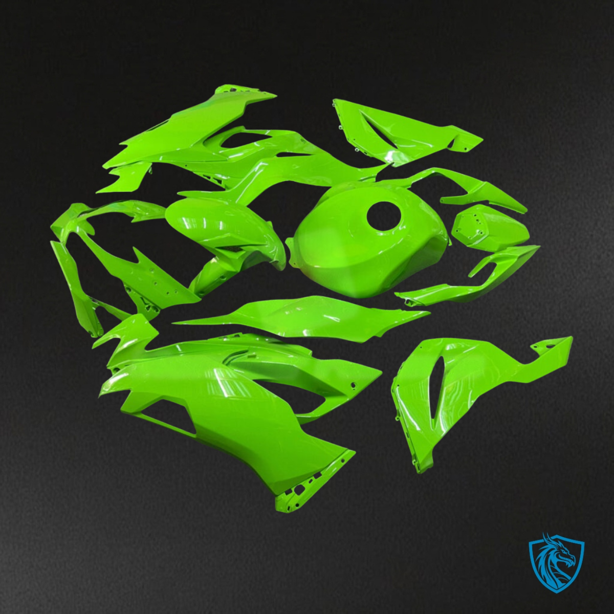 Kawasaki ZX6R (2019-2023) Bright Lime Green Fairing Kit - Aftermarket ABS Bodywork