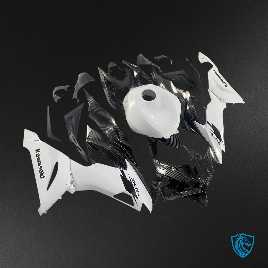 Kawasaki ZX6R (2019-2023) Carbon Fiber White - Fairing Kit