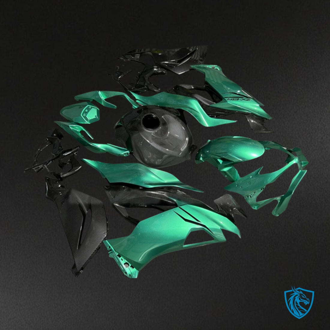 Kawasaki ZX6R (2019-2023) Forest Metallic Green & Black Fairing Kit - Aftermarket ABS Bodywork