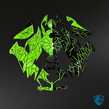 Kawasaki ZX6R (2019-2023) Gloss Black & High Vis Green Split Fairing Kit | ABS Bodywork