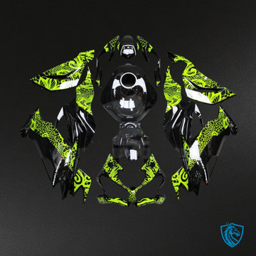 Kawasaki ZX6R (2019-2023) Gloss Black & Yellow - MERGEment Motorcycle Fairings Kit