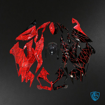 Kawasaki ZX6R (2019-2023) Gloss Black & Red Split - Replacement Motorcycle Fairings Kit