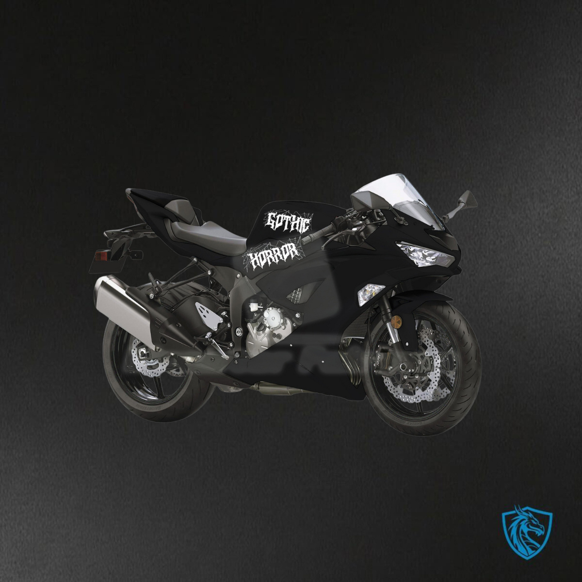 Kawasaki ZX6R (2019-2023) Gloss Black & White Fairings Kit - Aftermarket ABS Bodywork