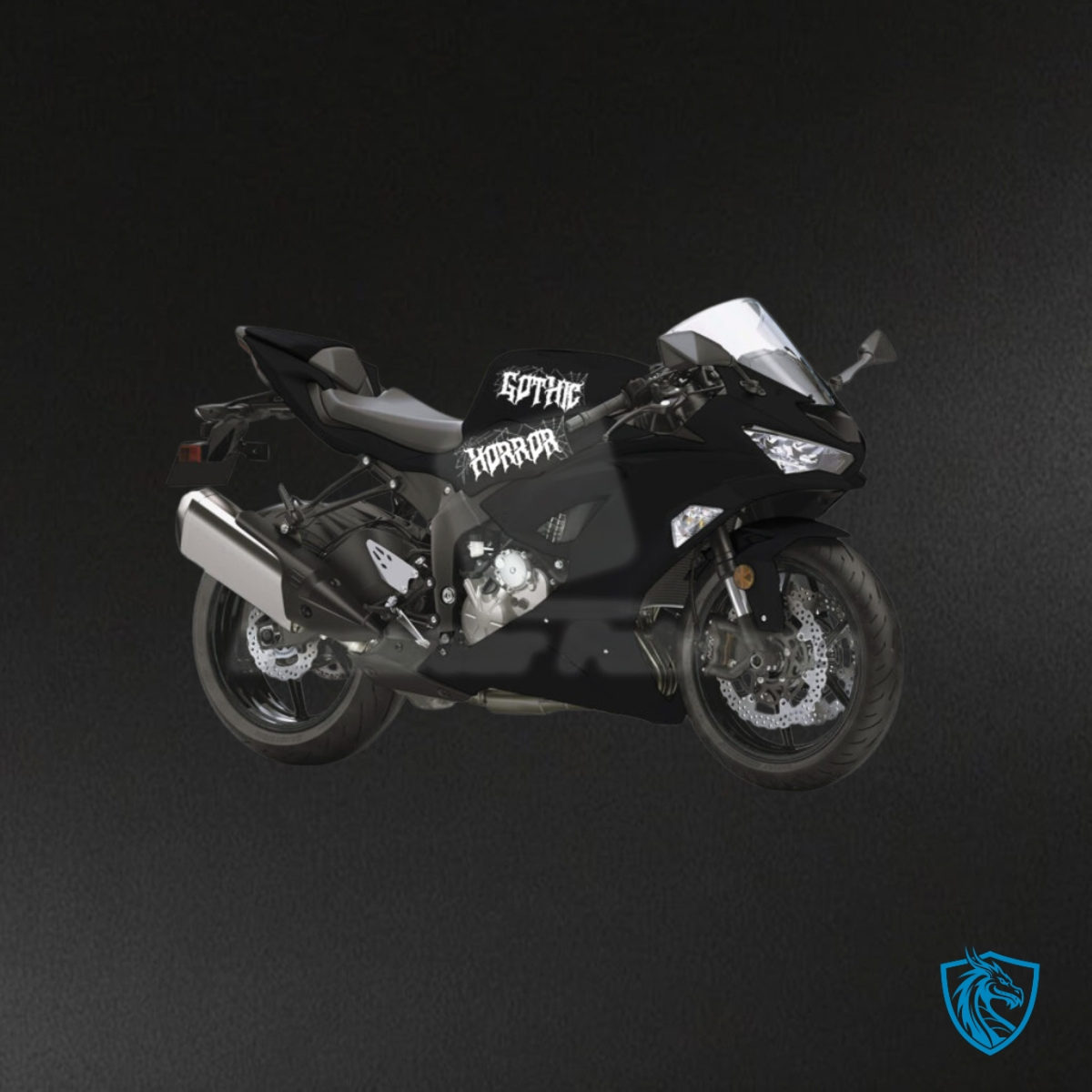 Kawasaki ZX6R (2019-2023) Gloss Black & White Fairings Kit - Aftermarket ABS Bodywork